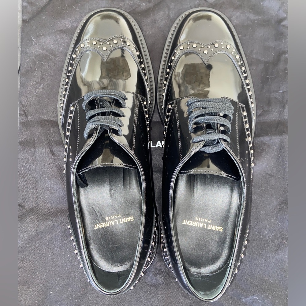 Saint Laurent Paris black leather oxford / derbies 8.5us​​​​ - Picture 6 of 12
